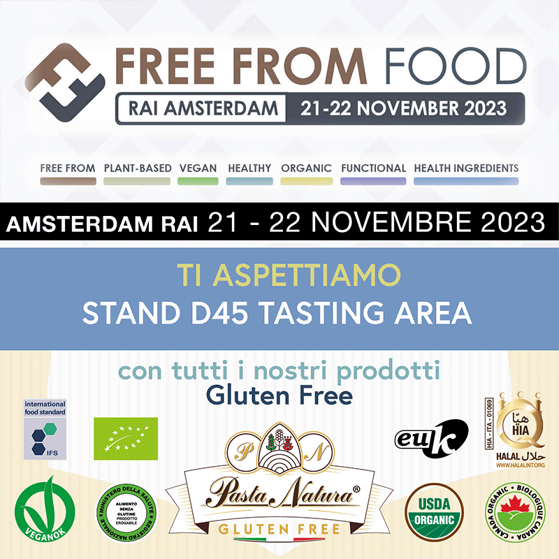 PASTA NATURA TORNA AD AMSTERDAM. VIENI CON NOI AL FREE FROM FOOD 2023