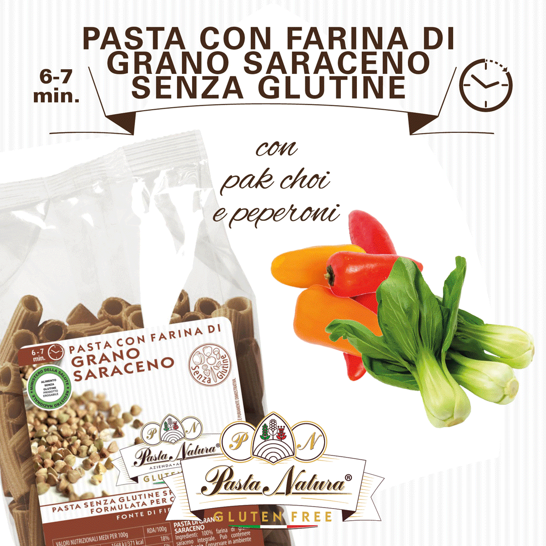 PIZZOCCHERI AL GRANO SARACENO CON PAK CHOI E PEPERONI DEL PIQUILLO